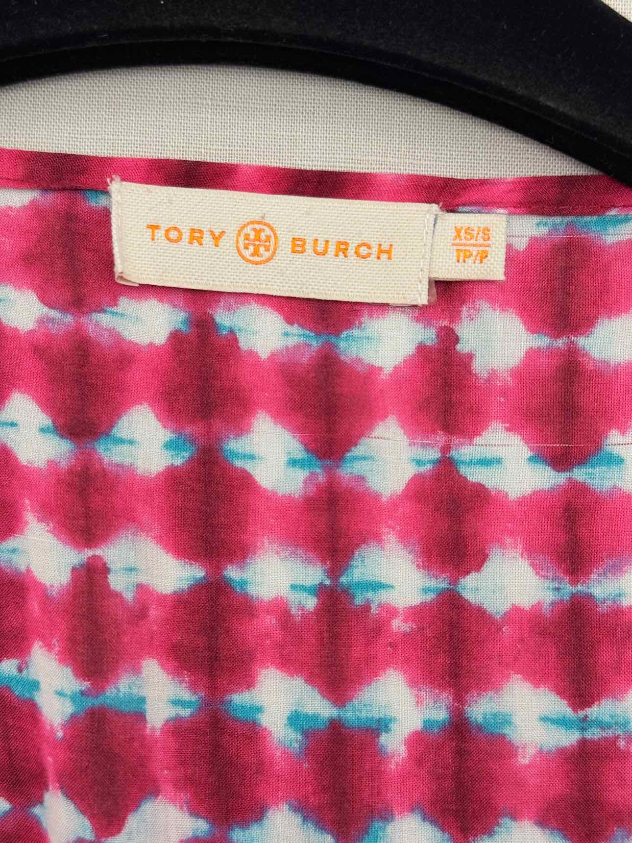 TORY BURCH Magenta & White Size XSmall/Small Long Dress