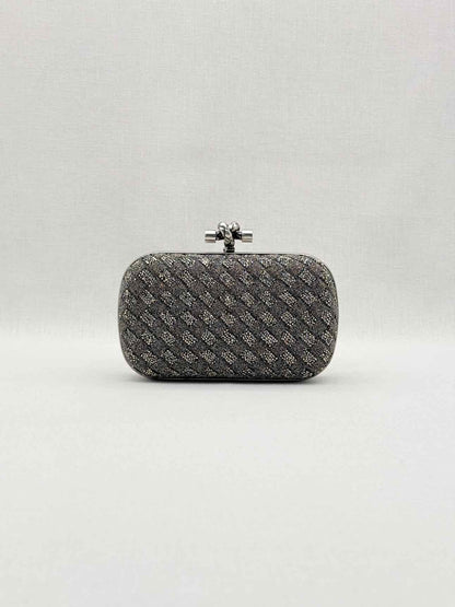 BOTTEGA VENETA Crystal Knot Silver & Black Clutch