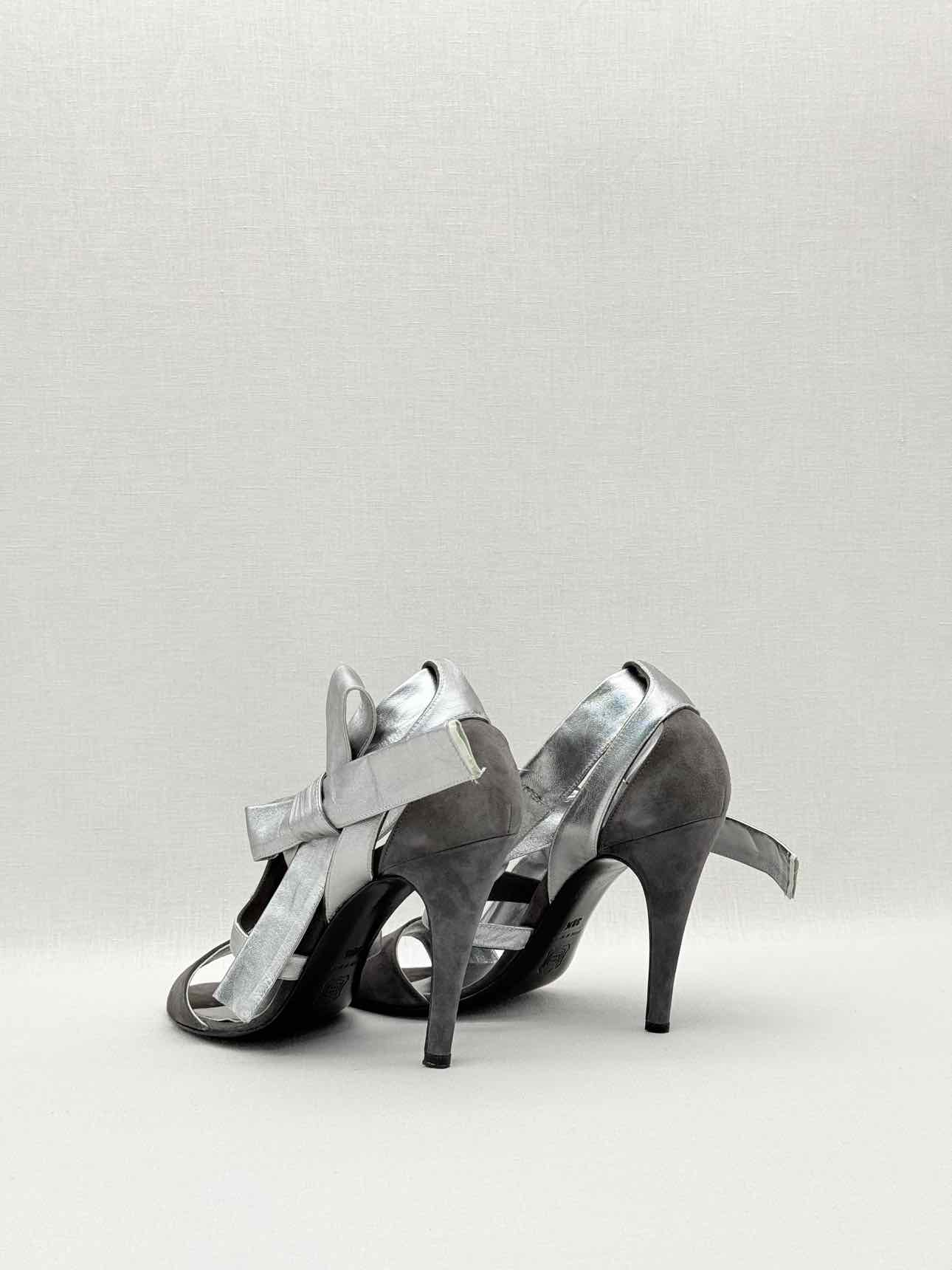 PIERRE HARDY Black & Silver Size EU 37.5 Heeled Sandals
