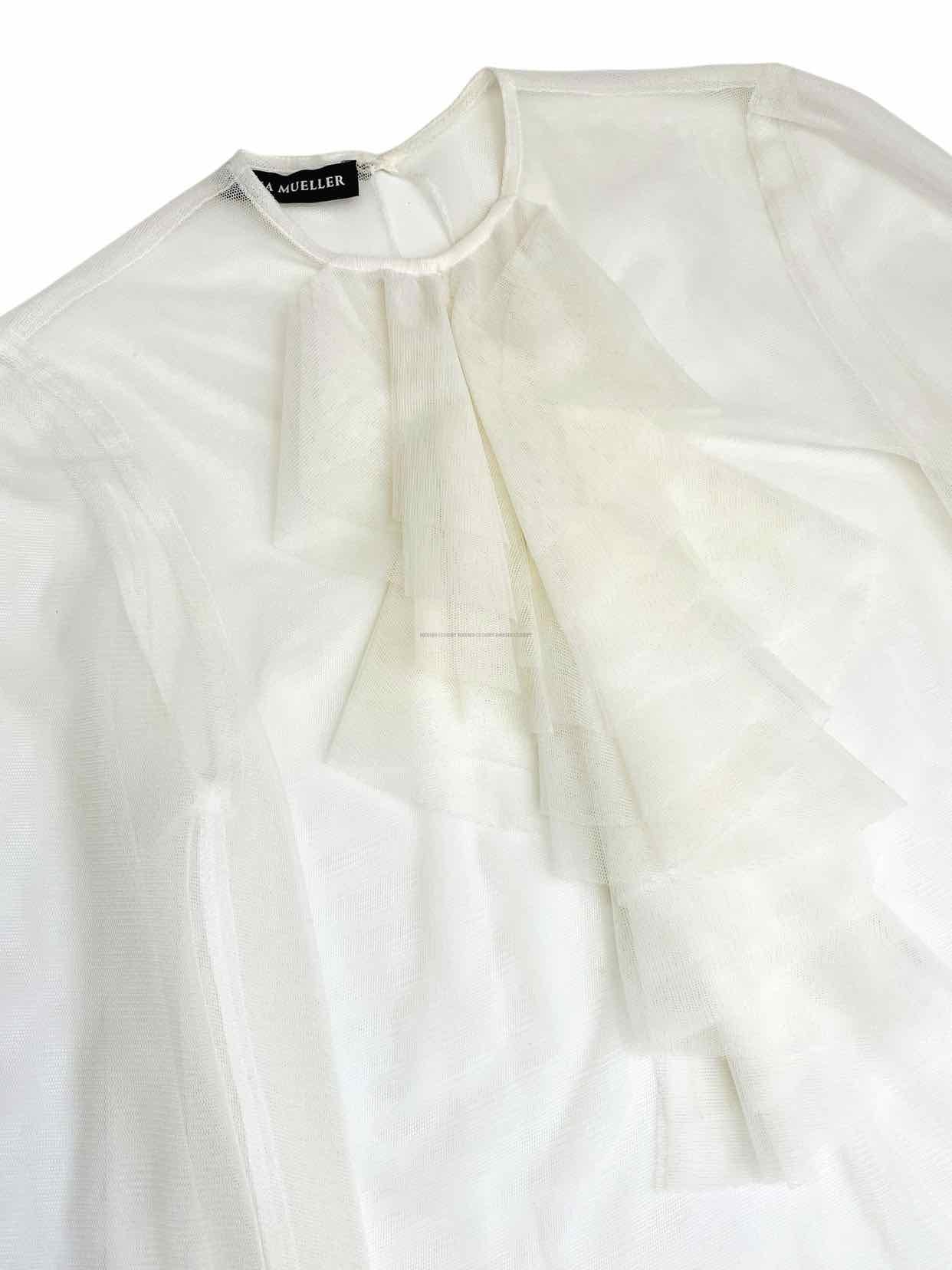 LANA MUELLER White & Blue Size Small Top & Skirt Outfit