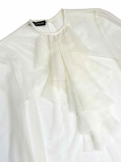 LANA MUELLER White & Blue Size Small Top & Skirt Outfit