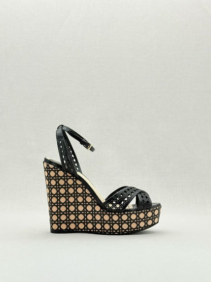CHRISTIAN DIOR Cannage Cutout Black Size EU 37.5 Wedges