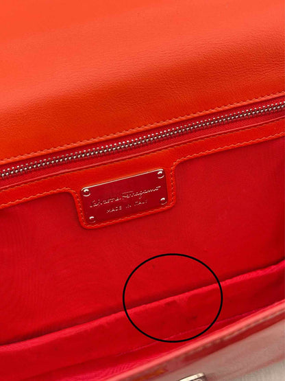 SALVATORE FERRAGAMO Bow Red Shoulder Bag