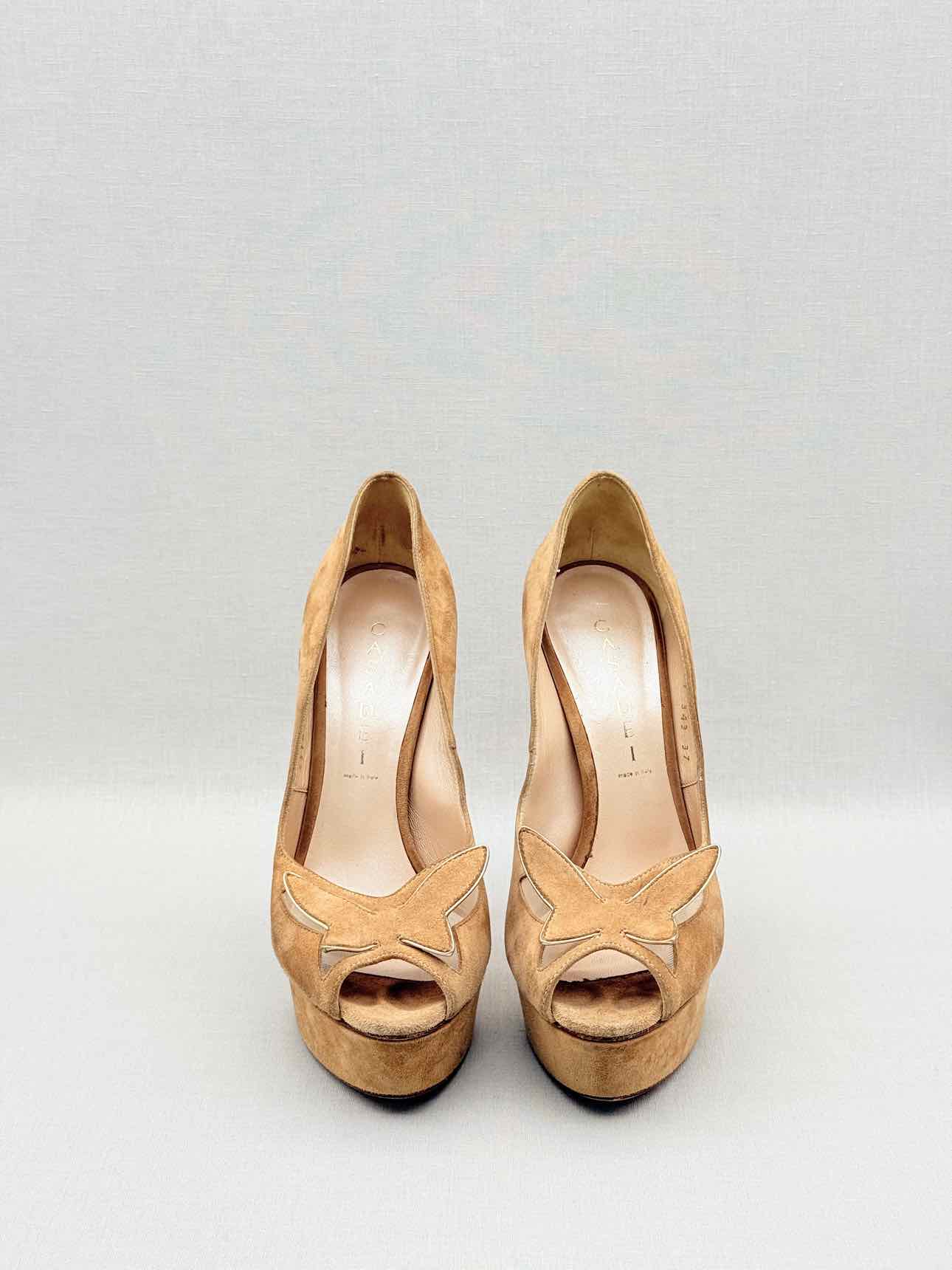 CASADEI Beige Butterfly Accent Size EU 37 Open toe