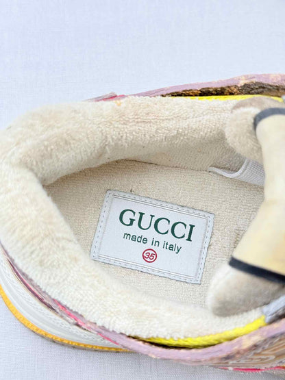 GUCCI Beige Multicolor Size EU 35 Sneakers