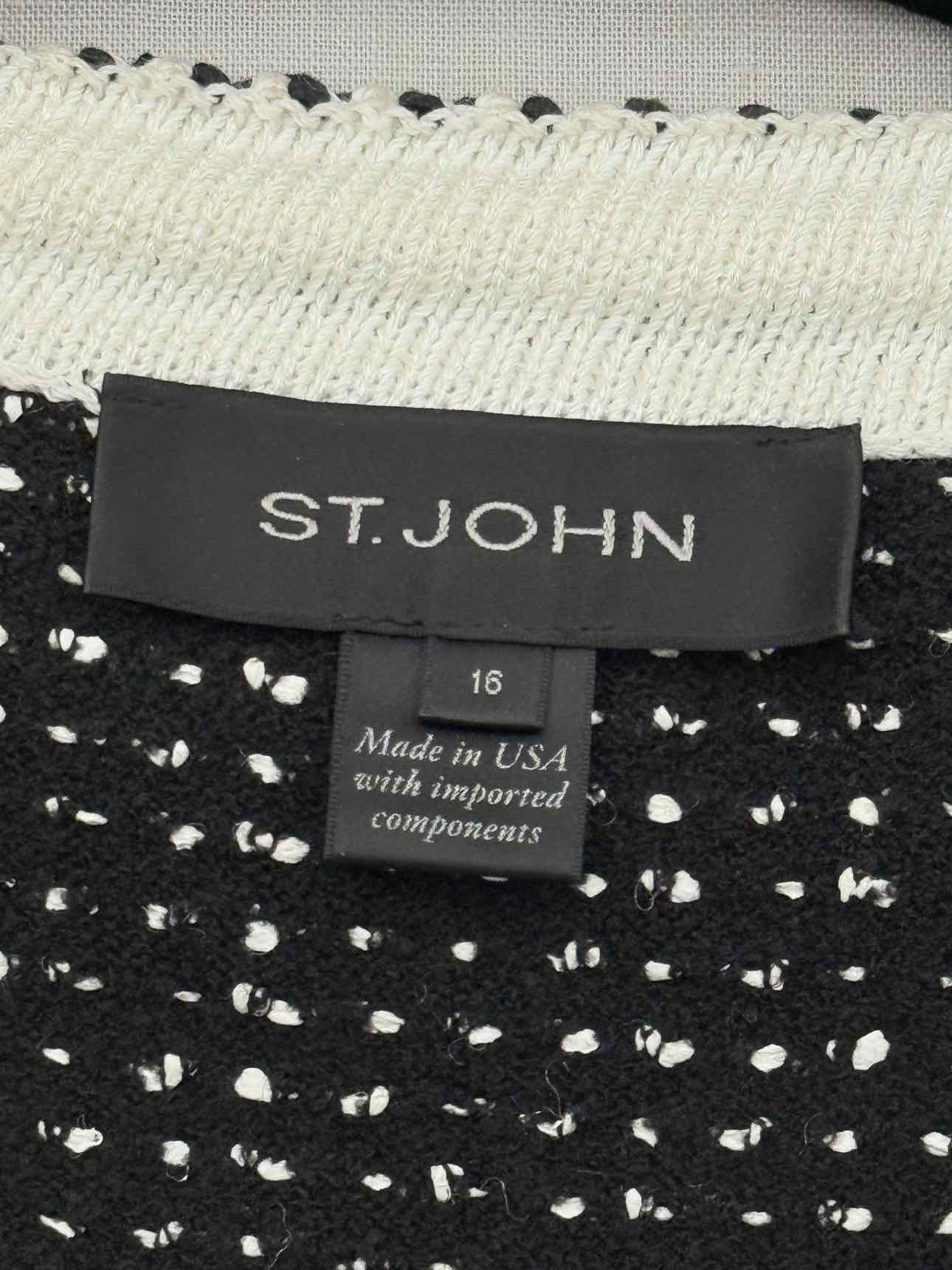 ST. JOHN Speckled Nita Black & White Size US 16 Jacket