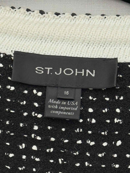 ST. JOHN Speckled Nita Black & White Size US 16 Jacket