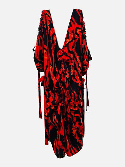 ELLERY Kabukimono Black & Red Size US 6 Midi Dress