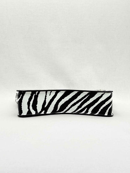 MACH & MACH Large Bow-shaped Black & White Shoulder Bag