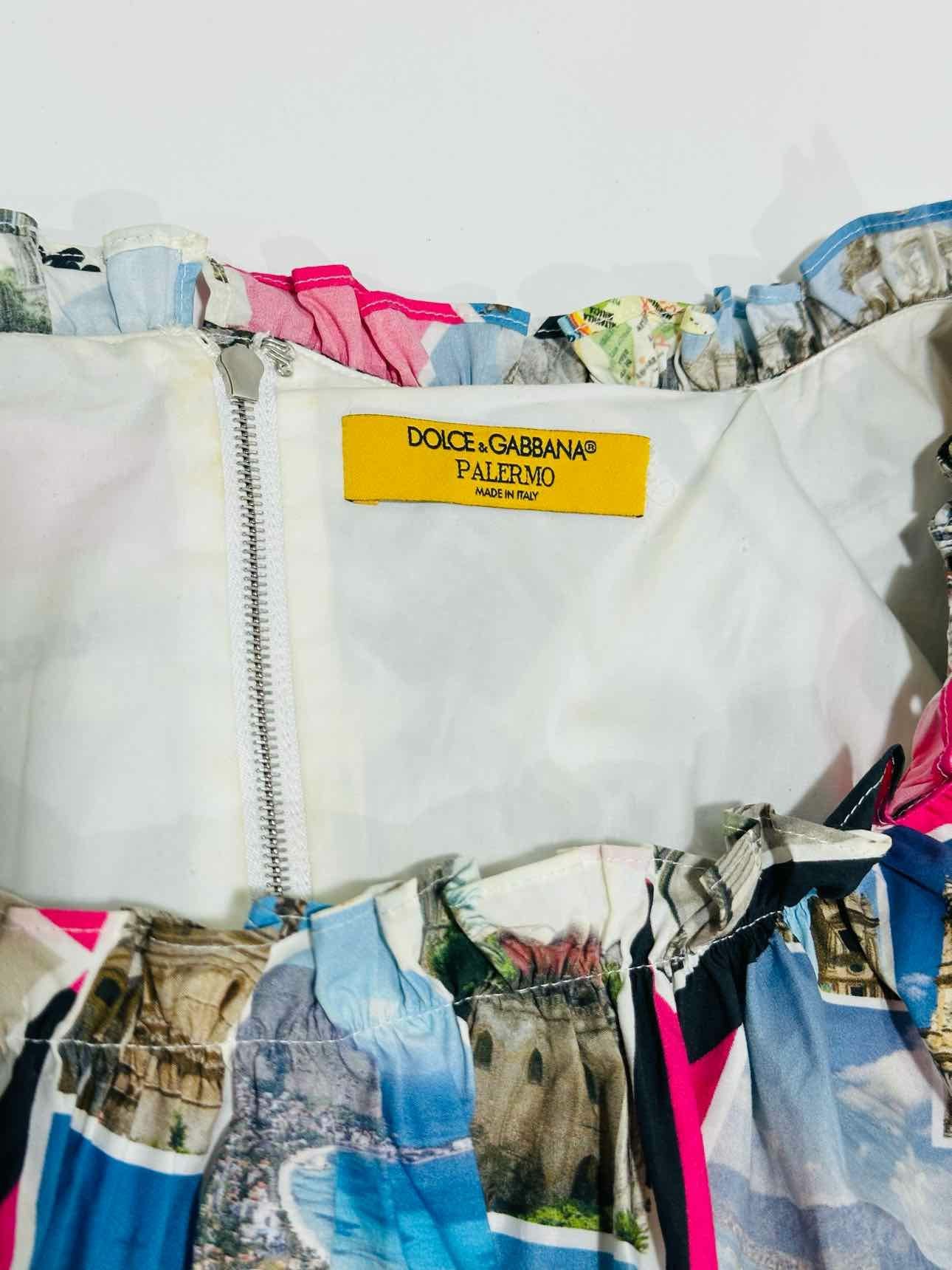 DOLCE & GABBANA White Multicolor Size US 8 Midi Dress