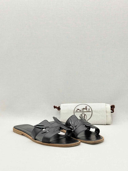 HERMES ORAN Black Size EU 40 Flats