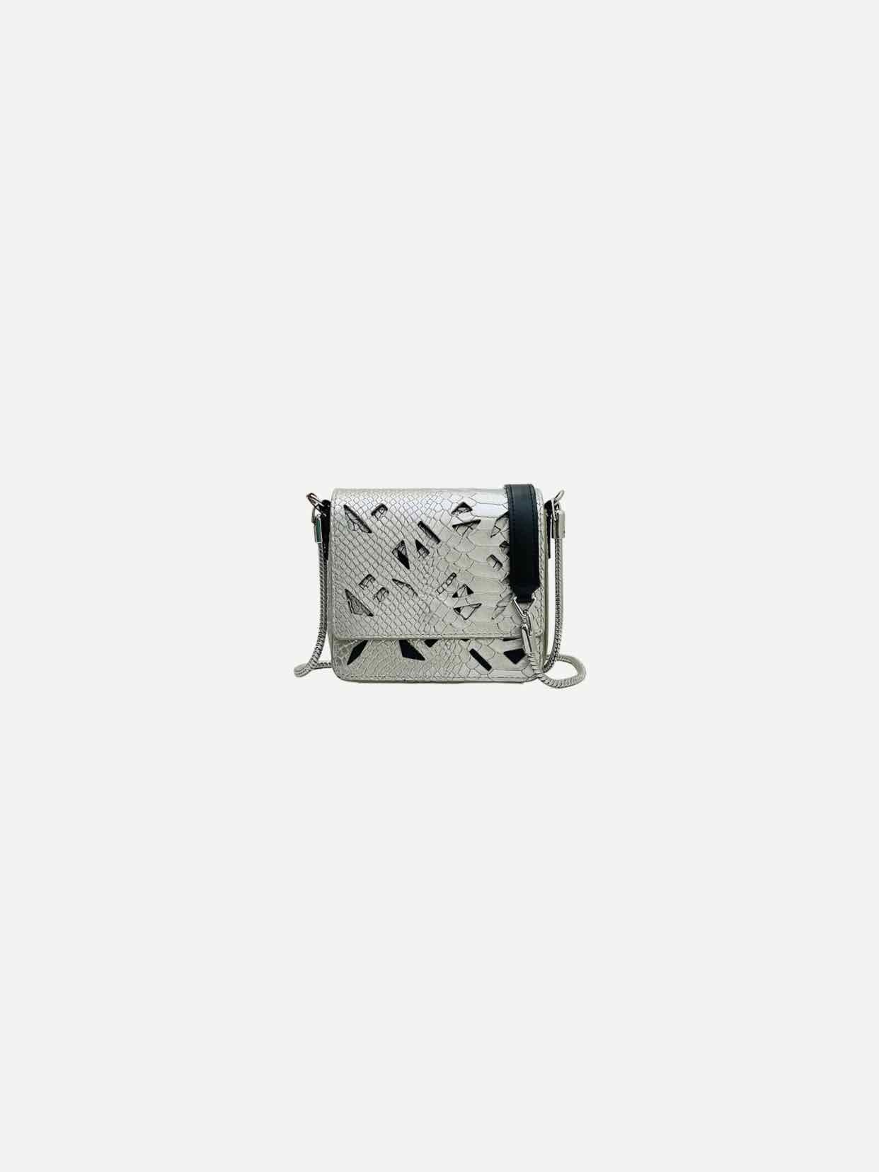 KENZO Laser Cut Silver Shoulder Bag