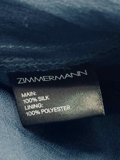 ZIMMERMANN Tuck Blue Size Small Knee Length Dress