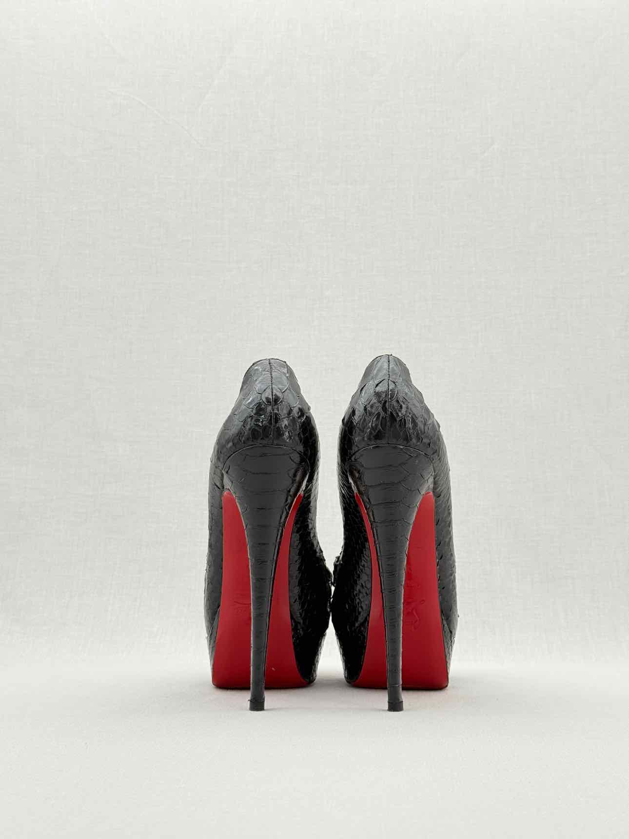 CHRISTIAN LOUBOUTIN Black Python Size EU 38.5 Pumps
