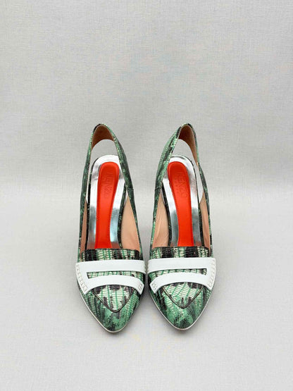 KENZO Green & Black Textured Size EU 39 Pumps