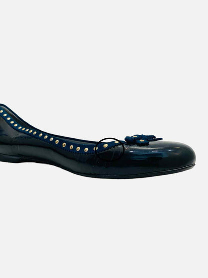 SERGIO ROSSI Blue Ballet Flats