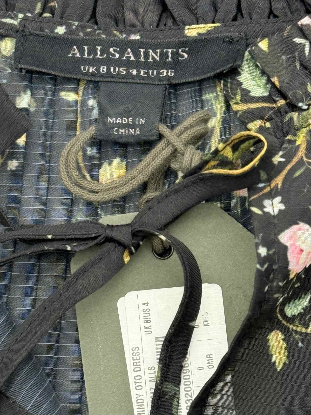 ALL SAINTS Black Multicolor Size US 4 Short Dress