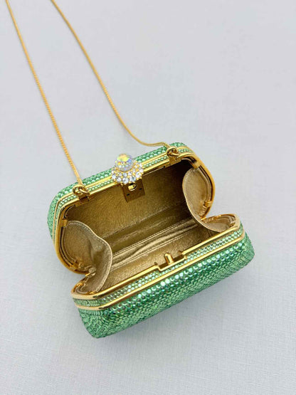 JUDITH LEIBER Minaudière Green Clutch