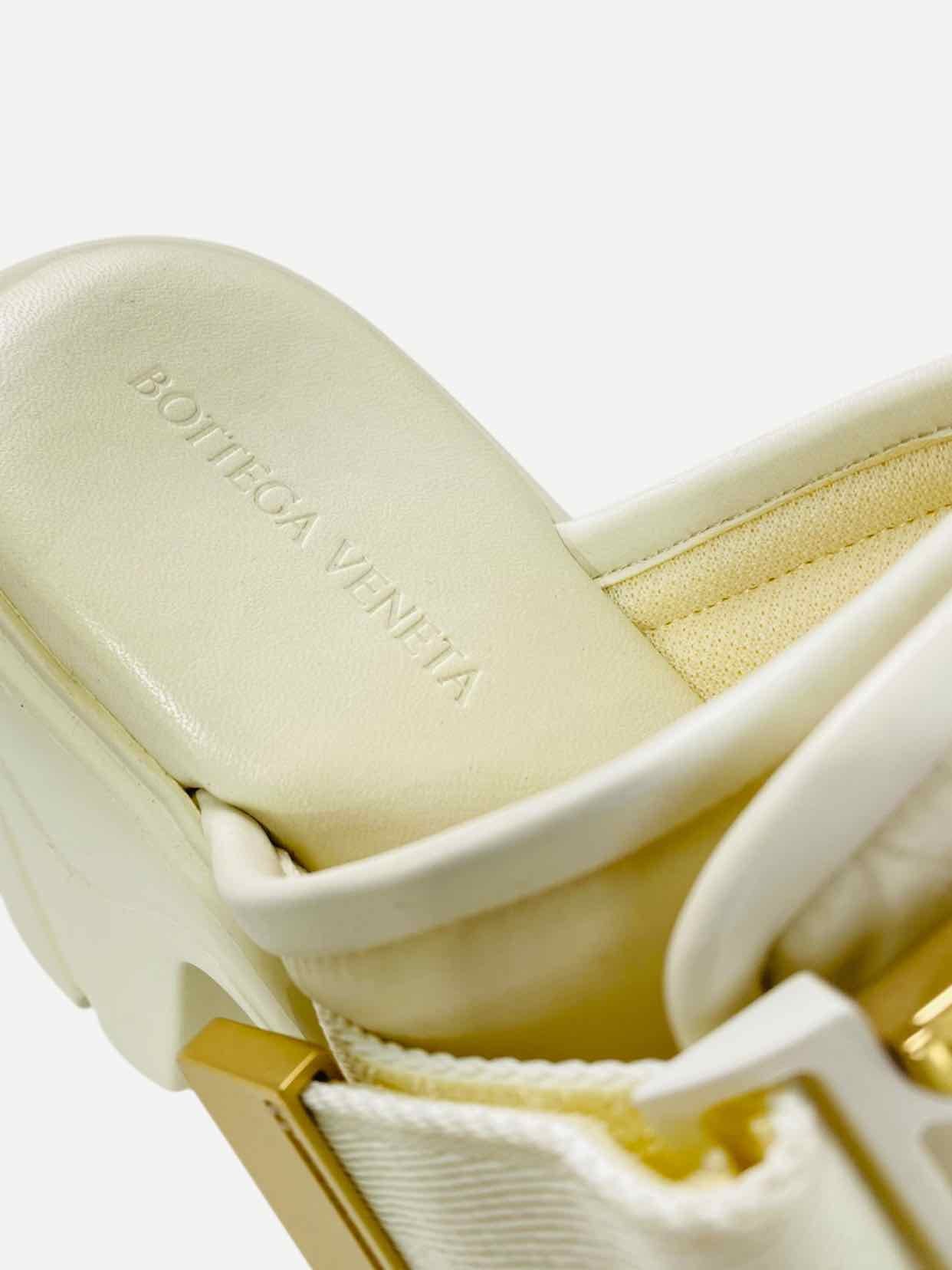 BOTTEGA VENETA Flash Buckle Off-white Size EU 39 Mules