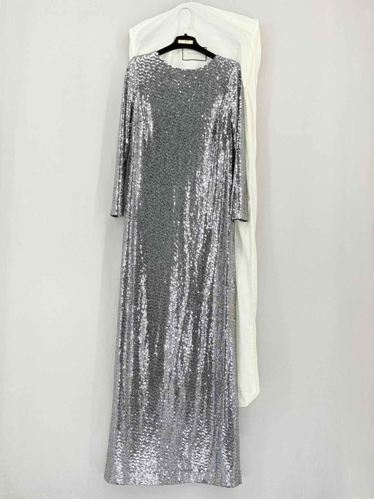 GUCCI Silver & Black Size XSmall Long Dress