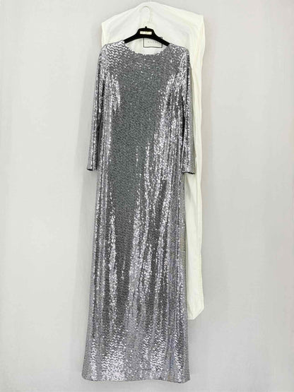 GUCCI Silver & Black Size XSmall Long Dress