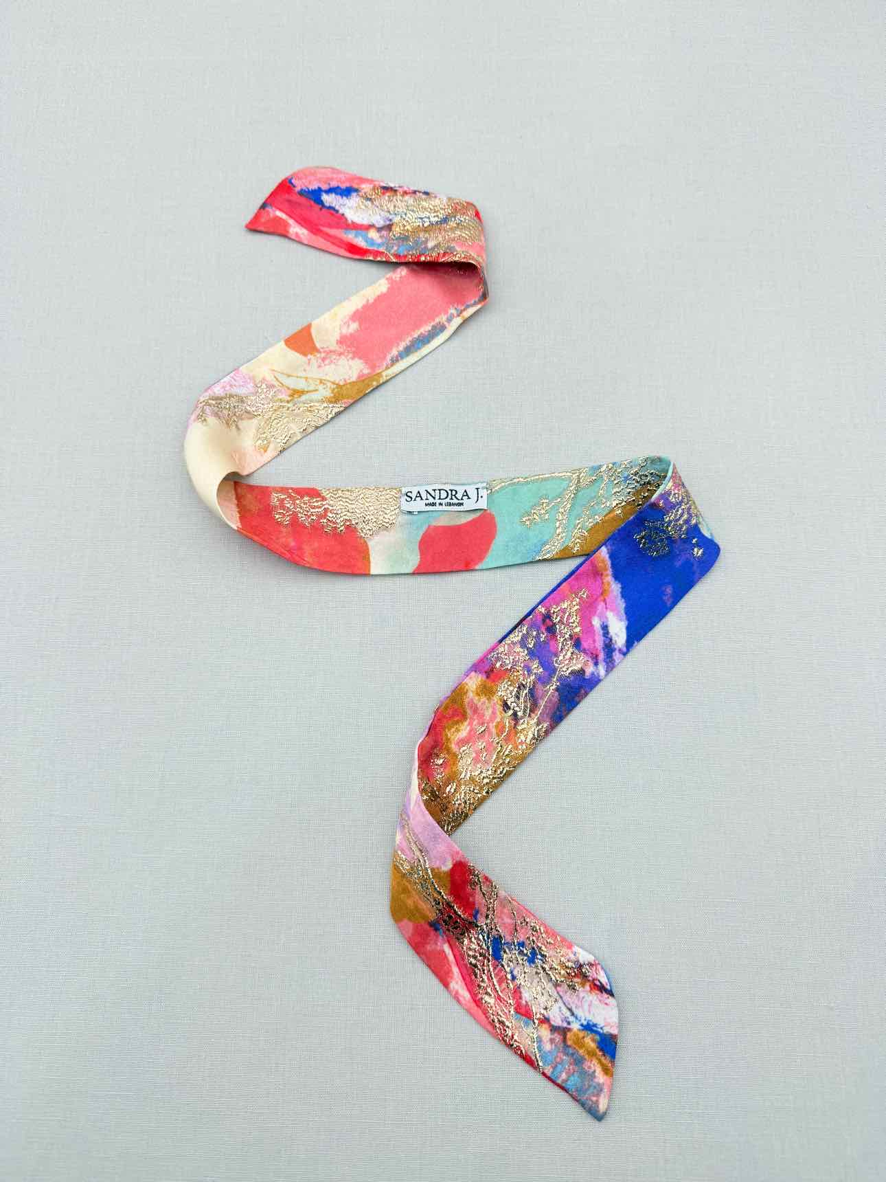 SANDRA J Red Multicolor Printed Twill