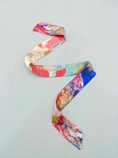 SANDRA J Red Multicolor Printed Twill
