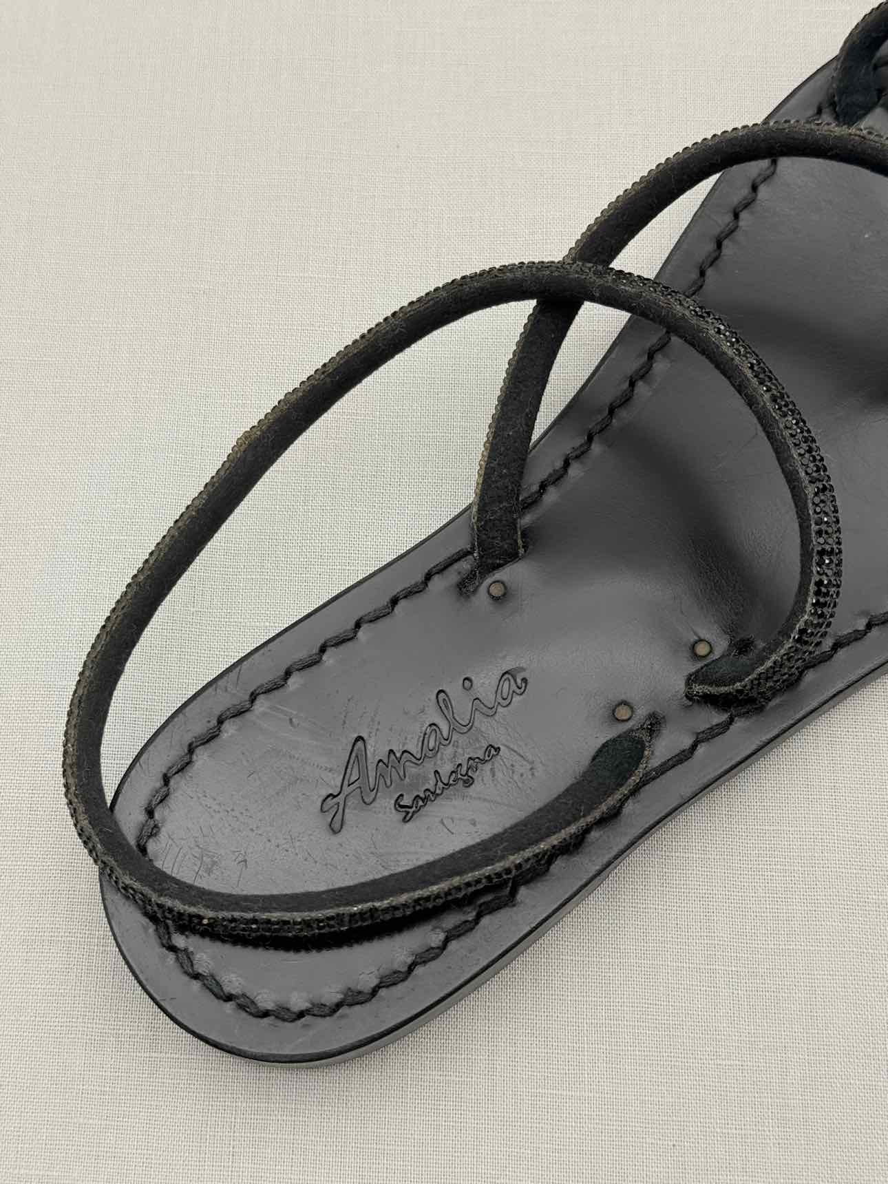 AMALIA Black Embellished Size EU 39 Sandals