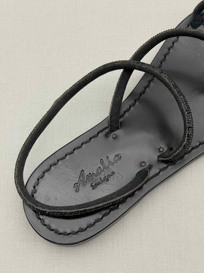 AMALIA Black Embellished Size EU 39 Sandals