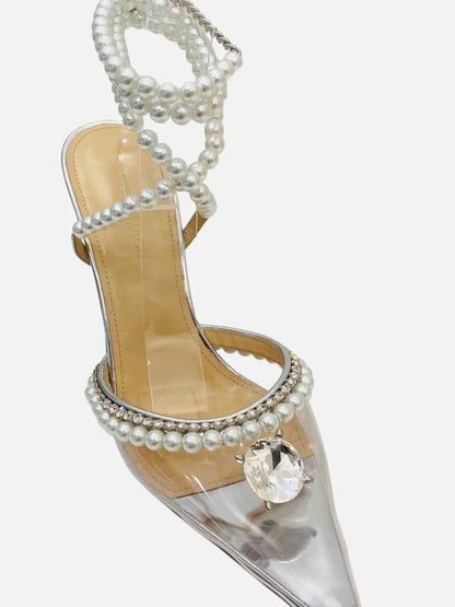 MACH & MACH Silver Heeled Sandals