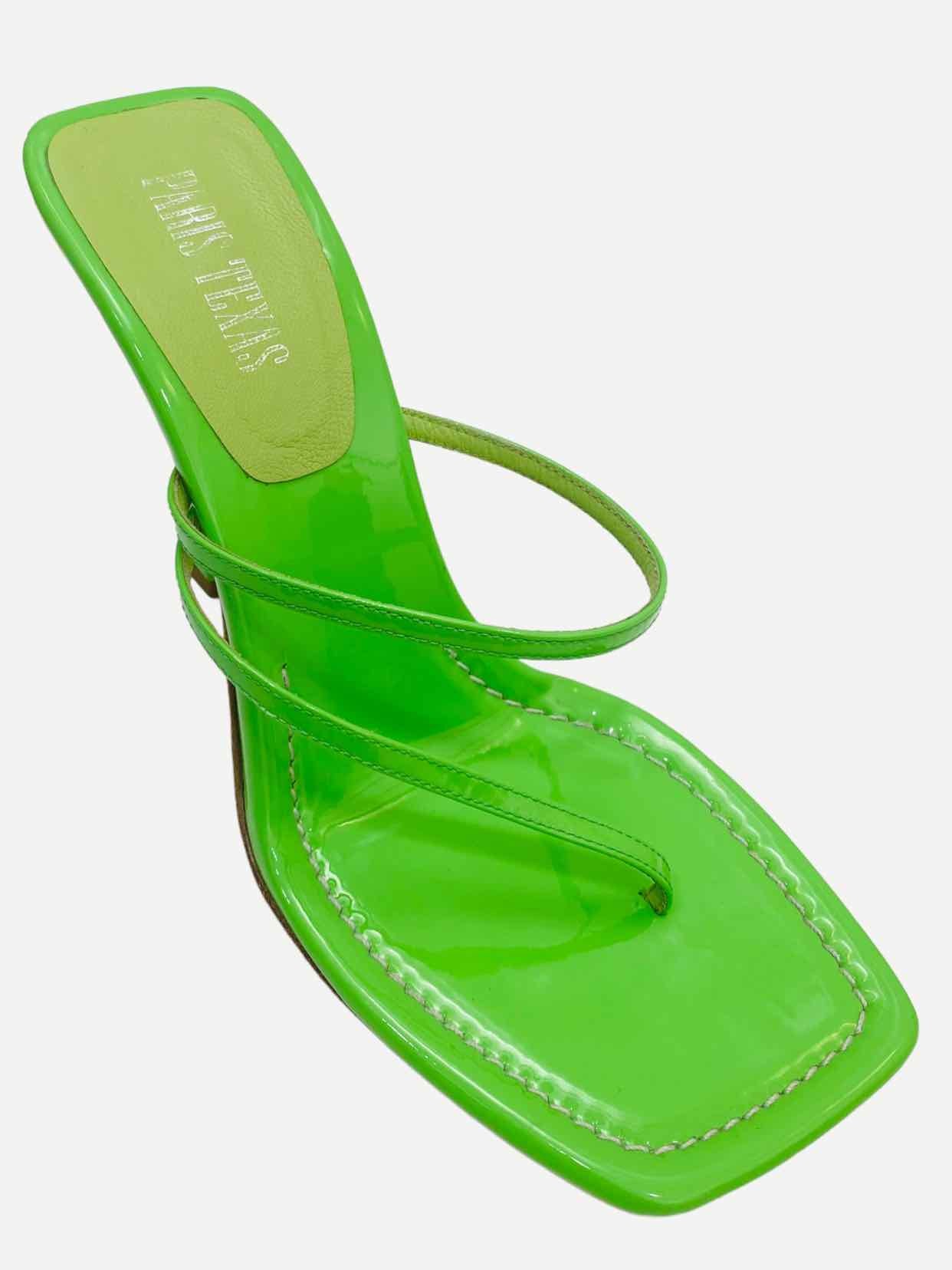 PARIS TEXAS Flip Flops Green Mules 38.5