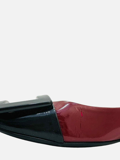 ROGER VIVIER Trompette Red & Black Ballet Flats