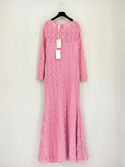 YAS Pale Pink Floral Size Medium Long Dress