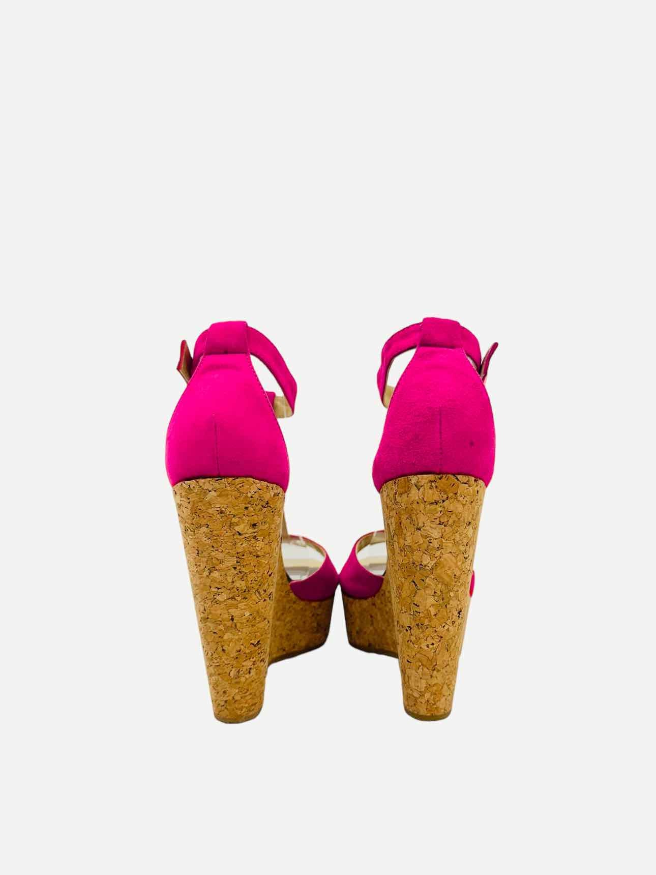 JIMMY CHOO T-bar Pink Wedges 36.5