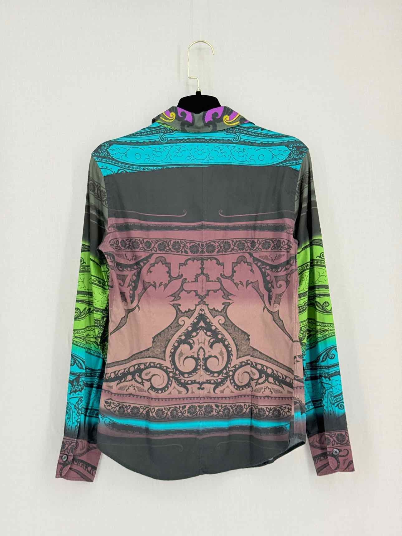 ETRO Grey Multicolor Paisley Print Size US 2 Shirt