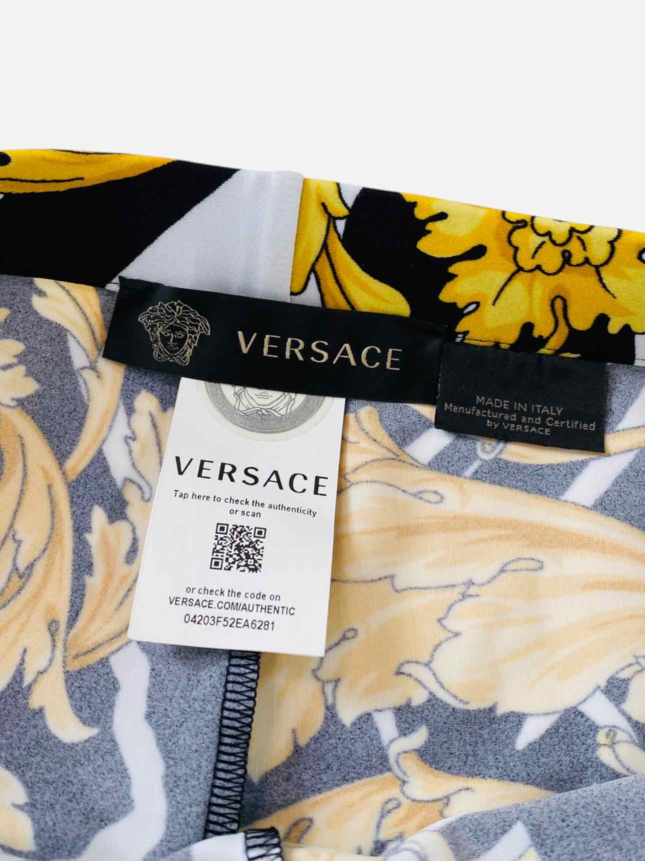 VERSACE Yellow & Black Printed Size US 2 Pants