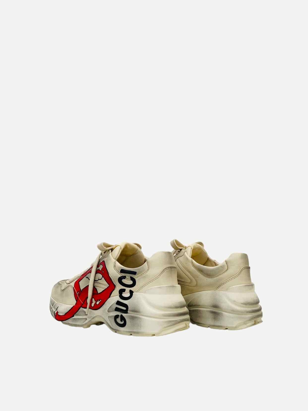 GUCCI Rython Off-white Mouth Print Sneakers