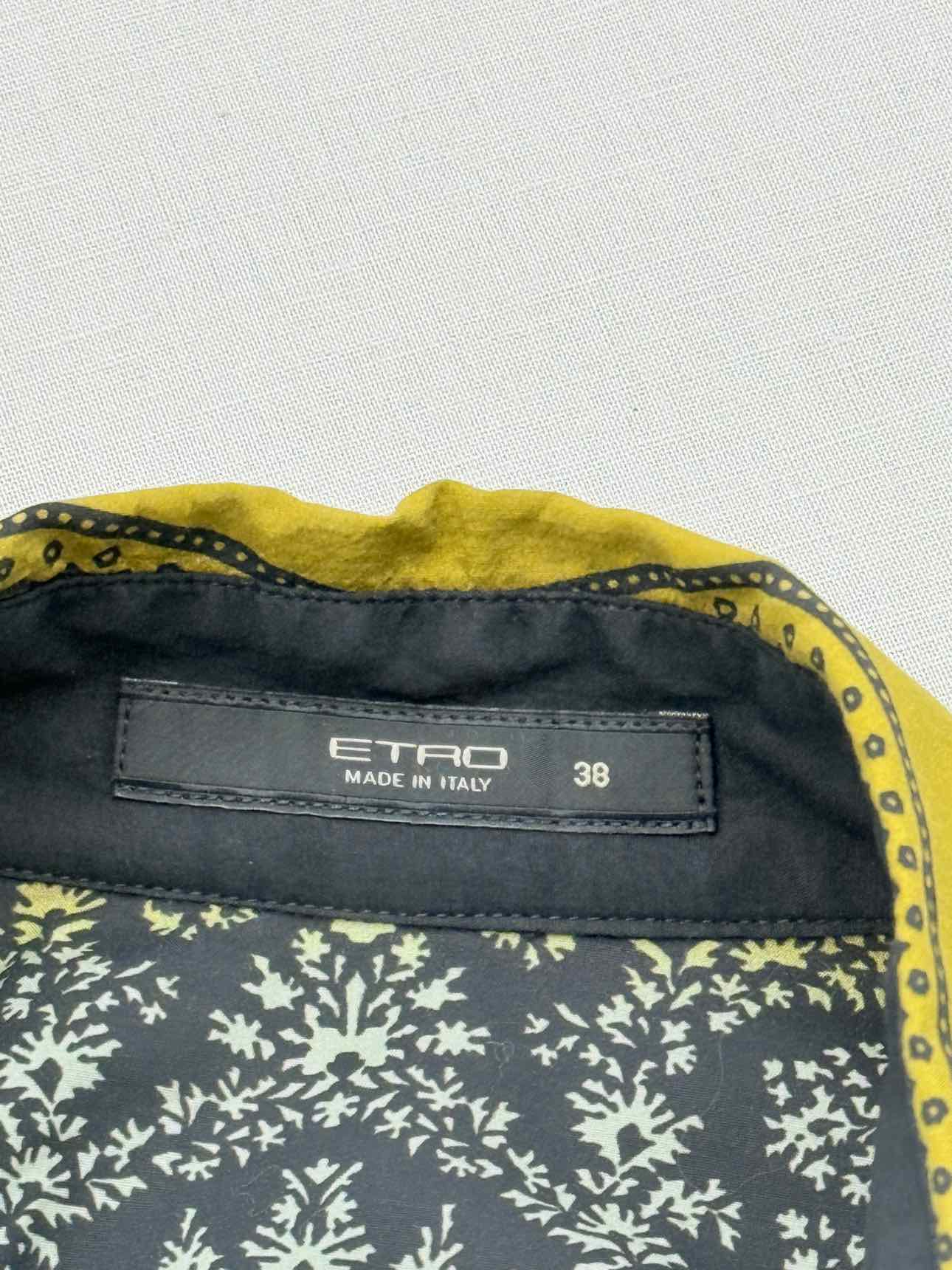 ETRO Khaki Multicolor Paisley Print Size US 2 Shirt