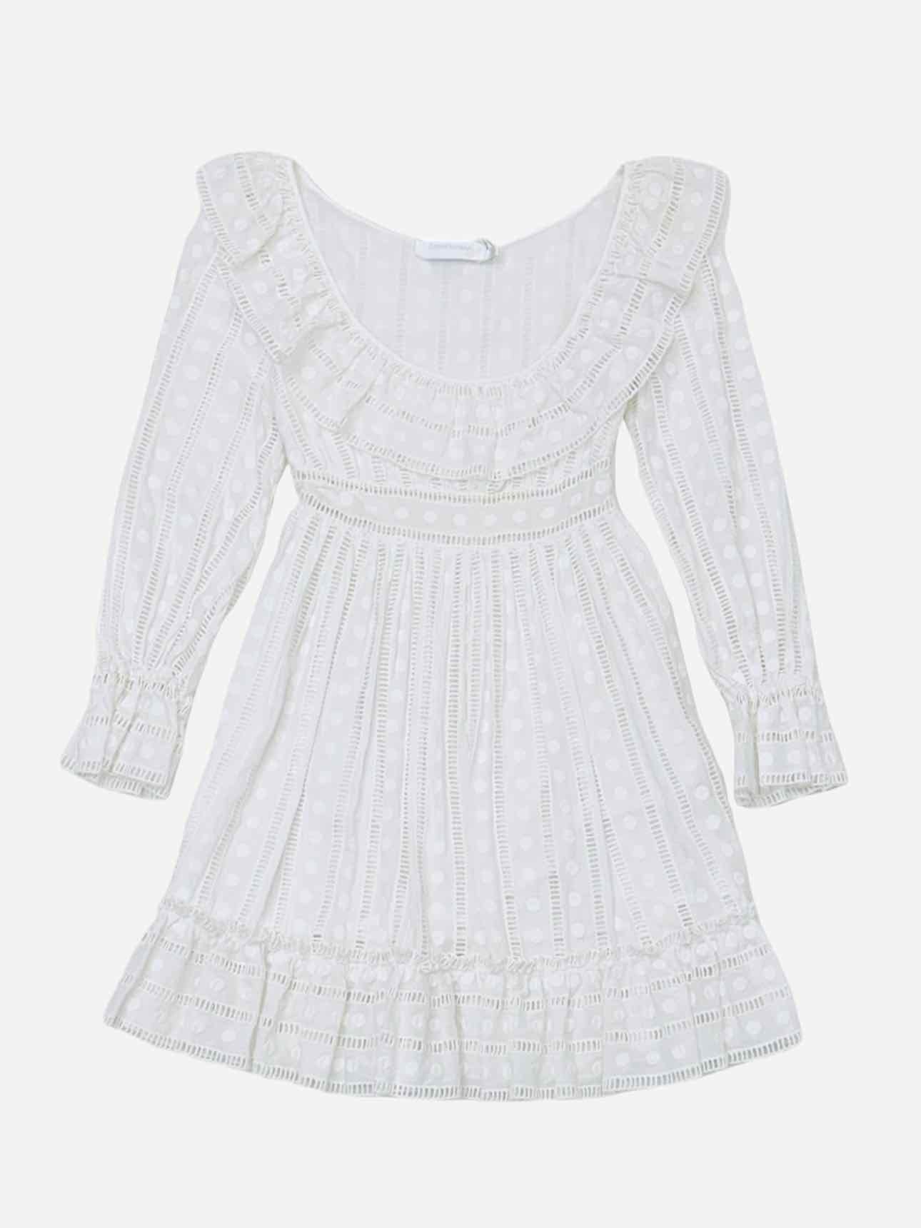 ZIMMERMANN Melody Ladder White Mini Dress XSmall