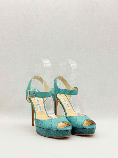 JIMMY CHOO Linda Turquoise Size EU 41 Platform Sandals