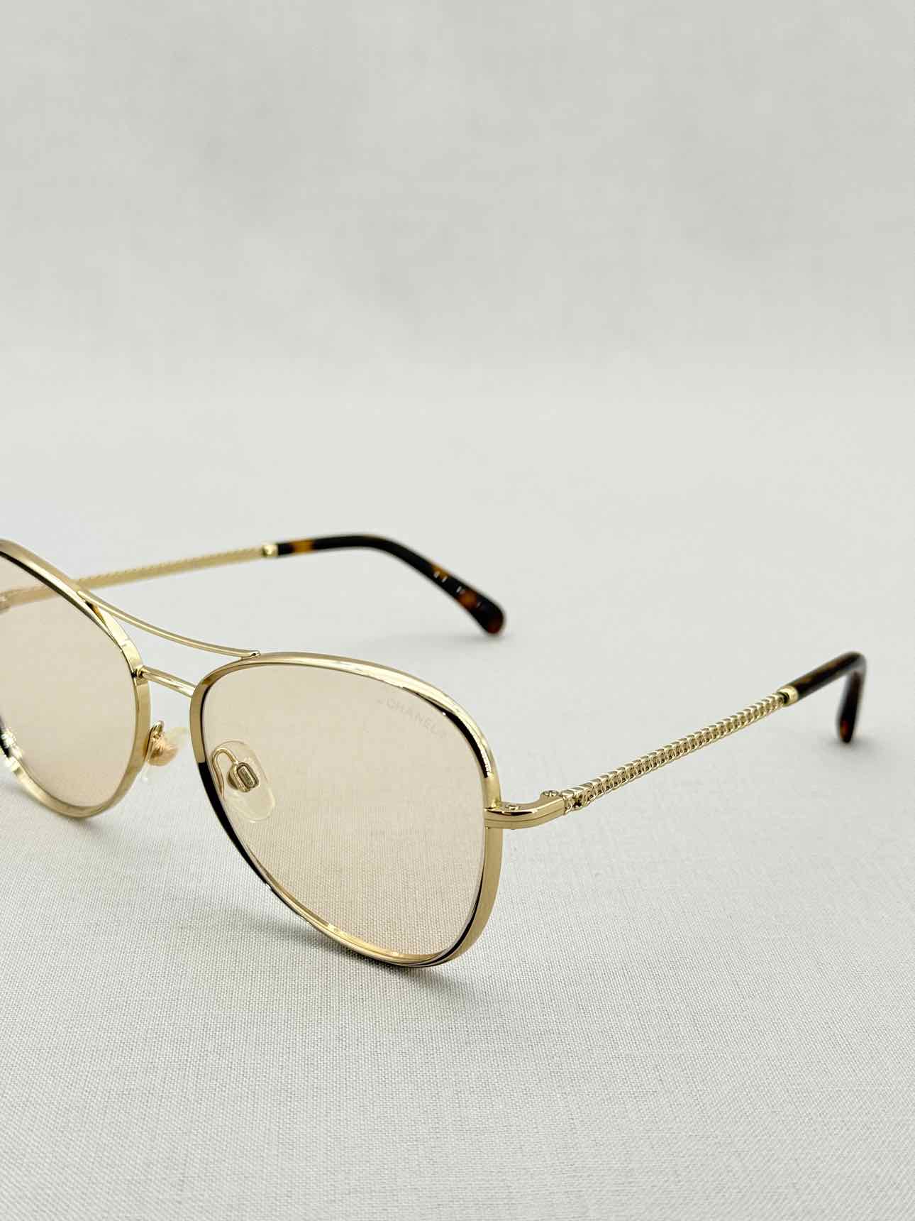 CHANEL Gold Tone Sunglasses