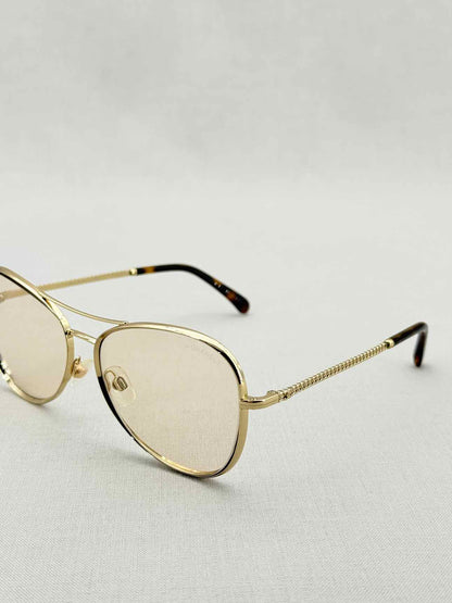 CHANEL Gold Tone Sunglasses