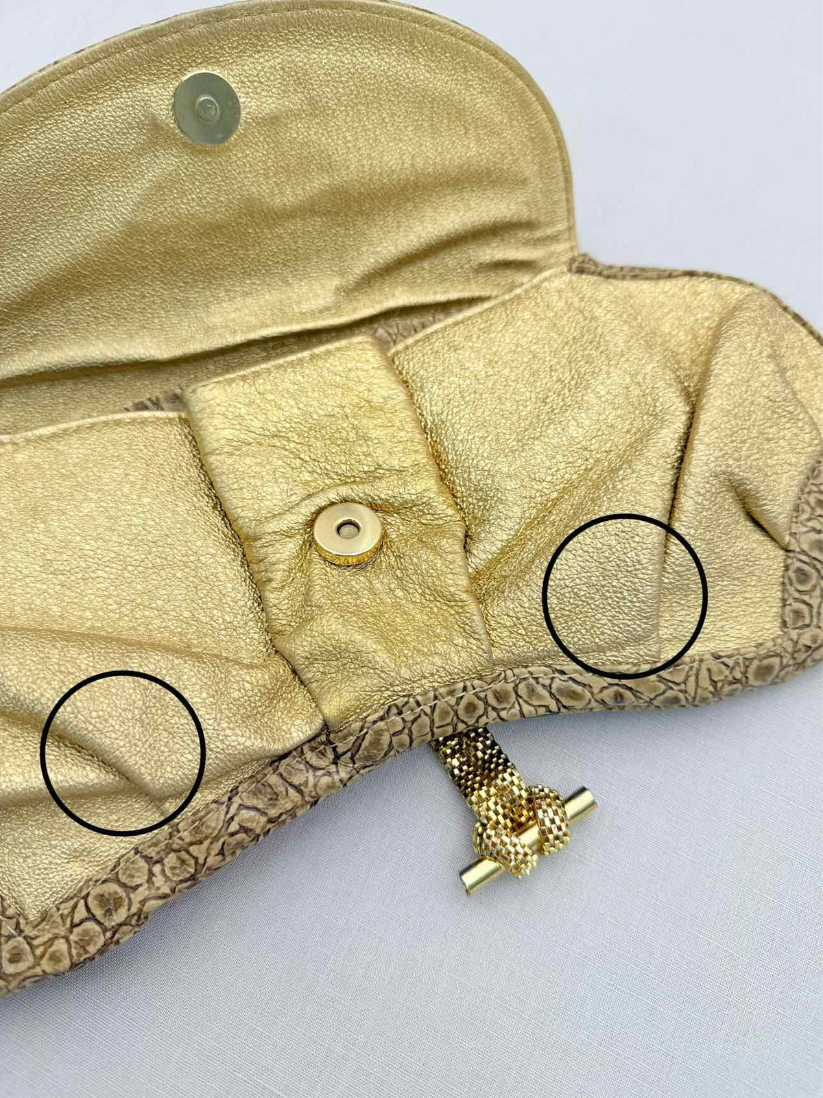 LARA BOHINC Metallic Gold Clutch