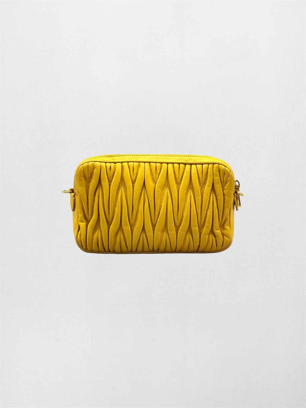 MIU MIU Double Zip Yellow Crossbody