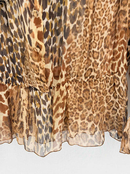 BLUGIRL Brown Multicolor Size US 10 Blouse