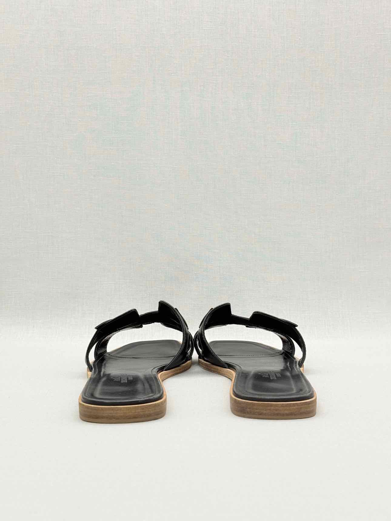 HERMES ORAN Black Size EU 40 Flats