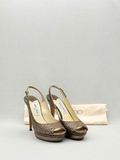 JIMMY CHOO Metallic Bronze Size EU 39 Platform Sandals
