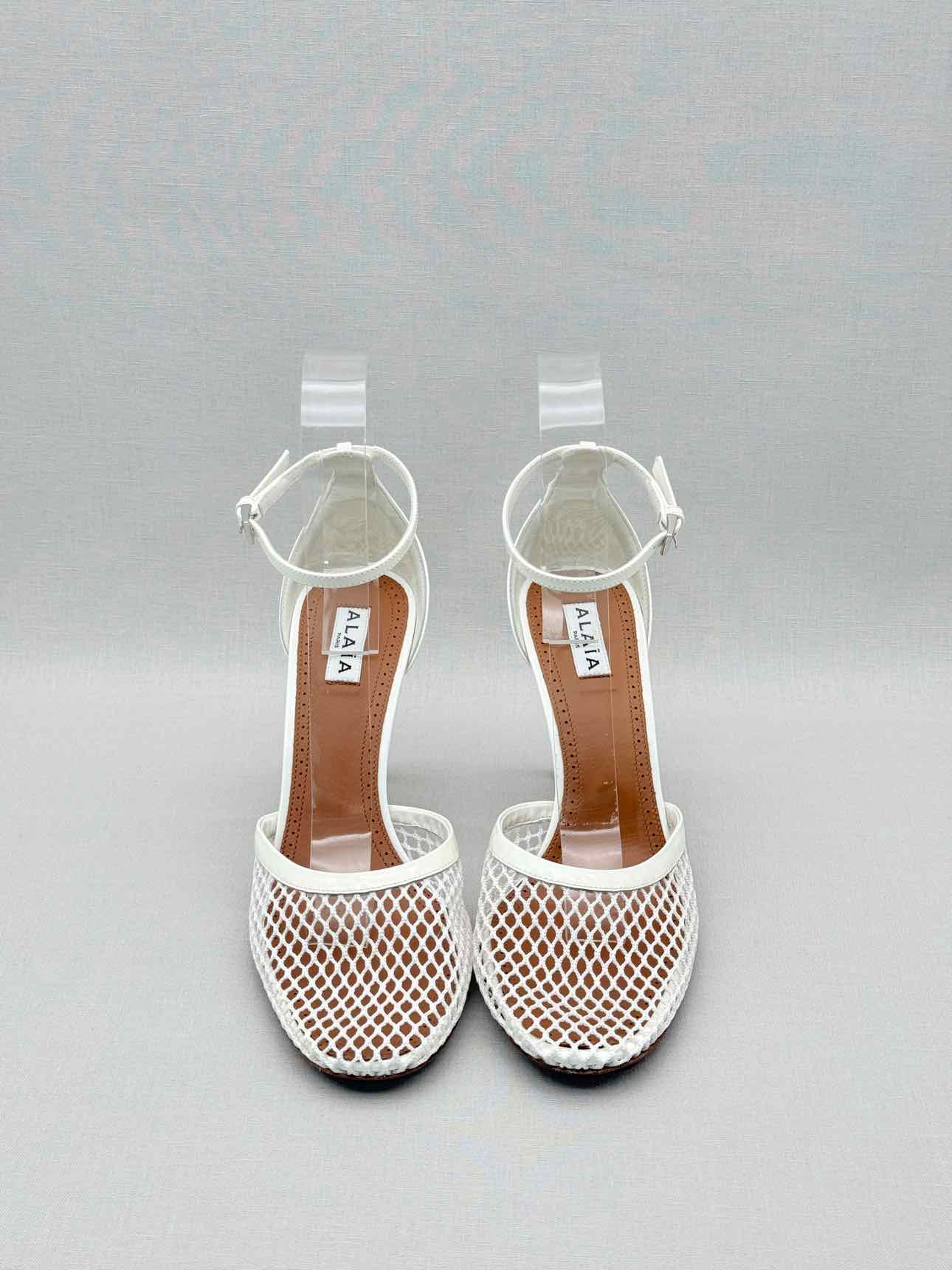 ALAIA Fishnet White Size EU 40 Heeled Sandals