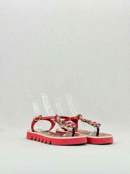 DOLCE & GABBANA Red Printed Size EU 40 Sandals