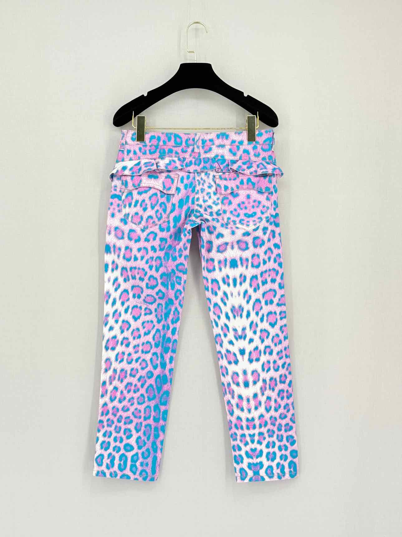 ROBERTO CAVALLI Pink Multicolor Size XSmall Jeans